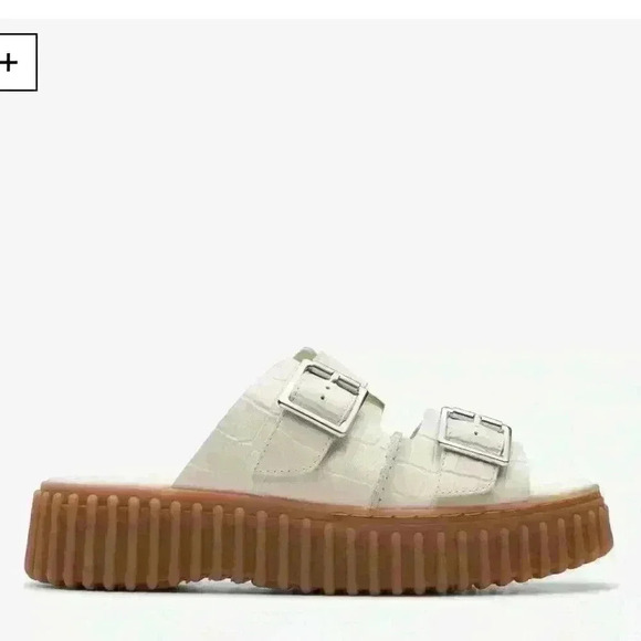 Clarks Shoes - CLARKS TORHILL SLIDE  SANDAL CREAM SIZE 8